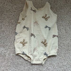 Rylee + Cru Cream Romper with Bow Accents